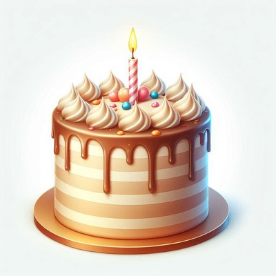 Birthday cake with chocolate drizzle