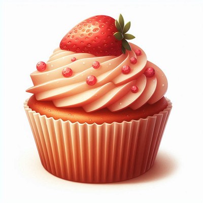 Strawberry cupcake with cream frosting
