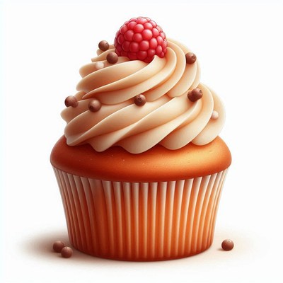 Raspberry topped cupcake with sprinkles