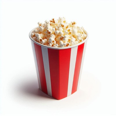 Red striped popcorn bucket