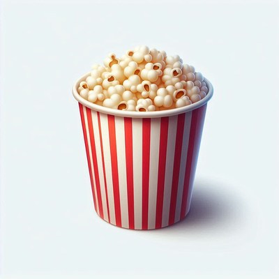 Popcorn in striped cup