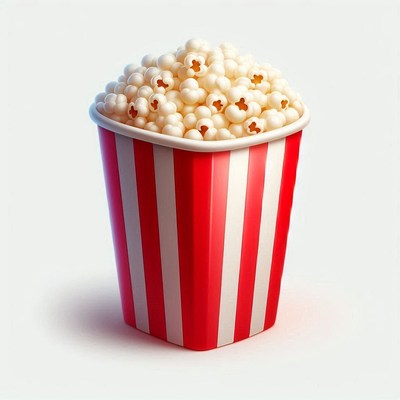 Red and white striped popcorn bucket