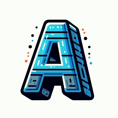 Blue 3d letter a illustration
