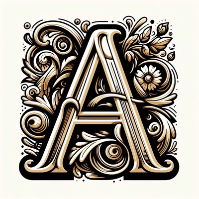 Ornate letter a illustration