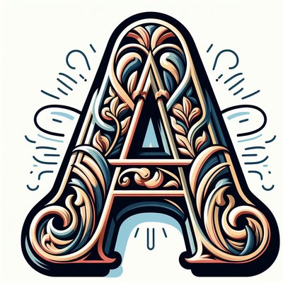 Ornate letter a illustration