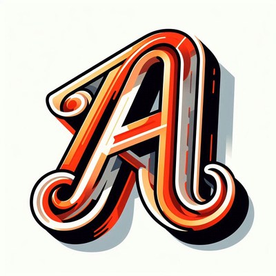 3d stylized letter a illustration