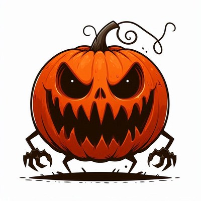 Scary halloween pumpkin illustration