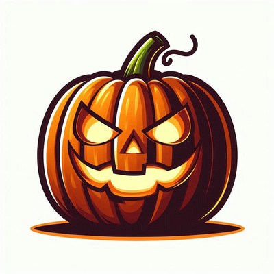 Carved jack-o'-lantern with glowing eyes