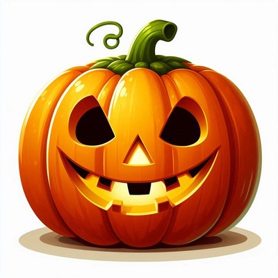 Carved pumpkin with a grin