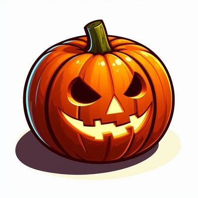 Carved pumpkin with evil grin