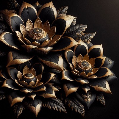 Black and gold floral arrangement