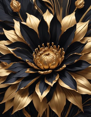 Black and gold flower arrangement