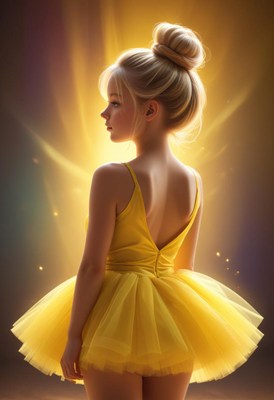 Ballerina in yellow dress