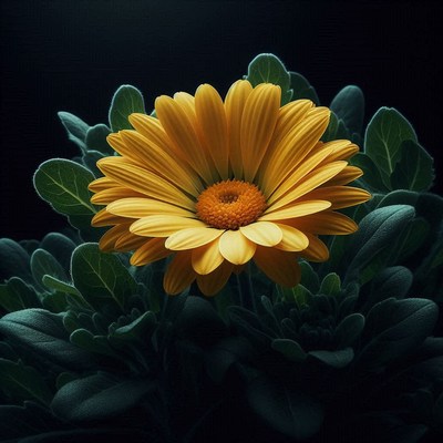 Yellow daisy flower close-up