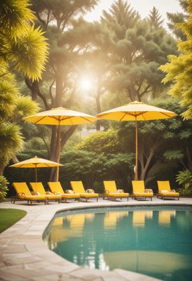 Poolside lounging on a sunny day