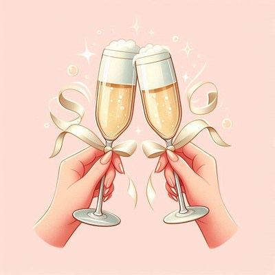 Champagne toast illustration