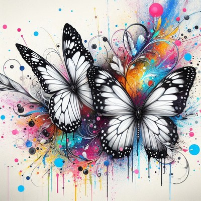 Colorful butterfly painting