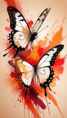 Two butterflies in watercolor
