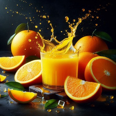 Orange juice splash