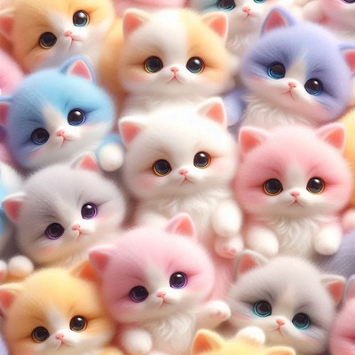 Cute kittens huddle together