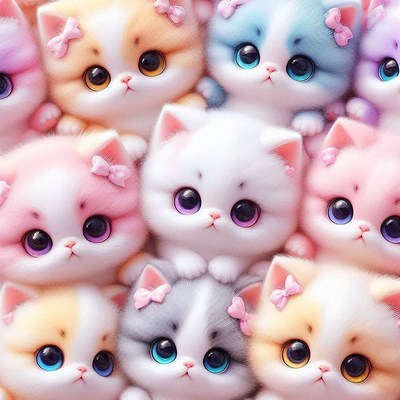 Cute kittens with bows