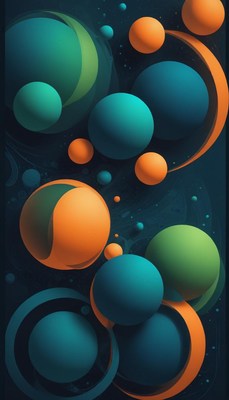 Abstract 3d spheres in dark space