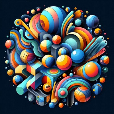 Abstract colorful shapes artwork