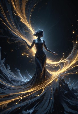 Woman in golden light