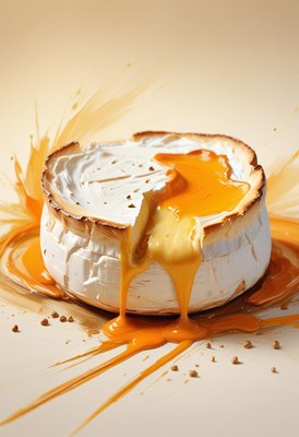 Melted brie cheese with drizzle