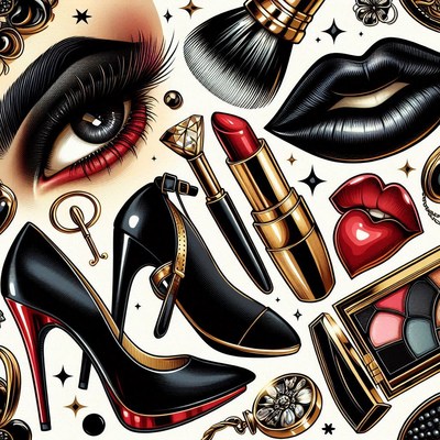 Glamour makeup and accessories