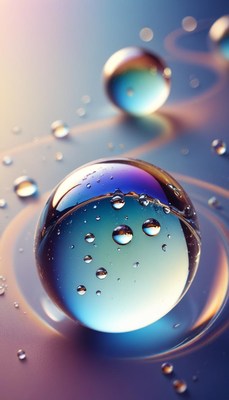 Water drops on a surface