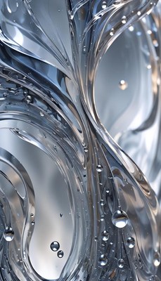 Liquid abstract art with bubbles