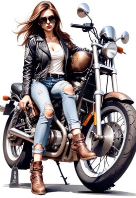 Woman riding motorcycle