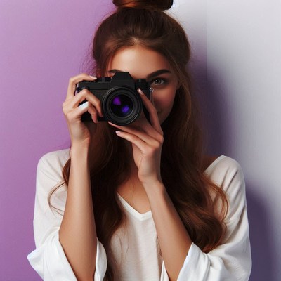 Woman taking a photo with a camera