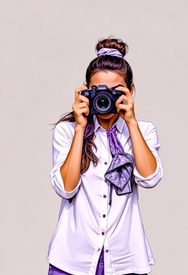 Woman taking photo with camera