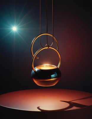 Hanging candle in dark room