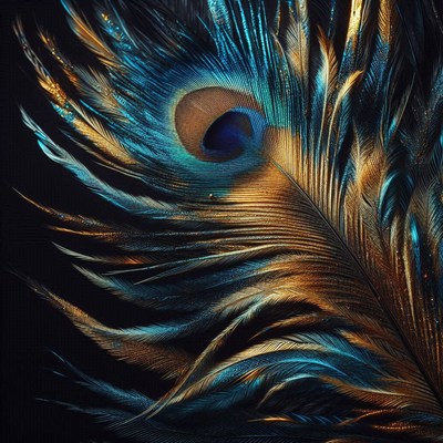 Peacock feather close-up