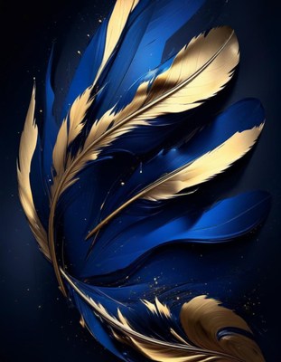 Blue and gold feathers