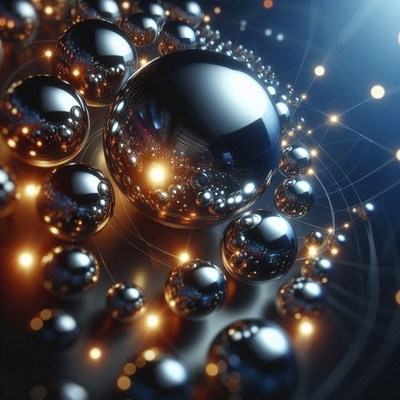 Metallic spheres with lights