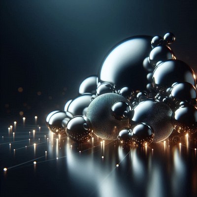Metallic spheres illuminated by lights