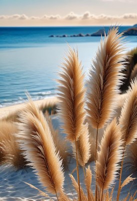 Coastal pampas grass in morning light