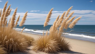 Beach grass in the wind