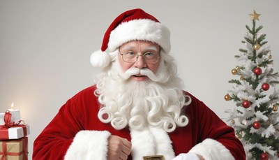 Santa claus portrait with christmas tree