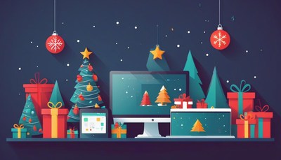 Christmas desktop with gifts