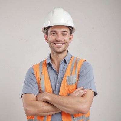 Smiling construction worker
