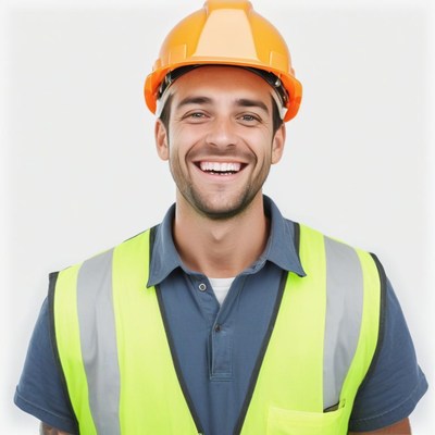Smiling construction worker