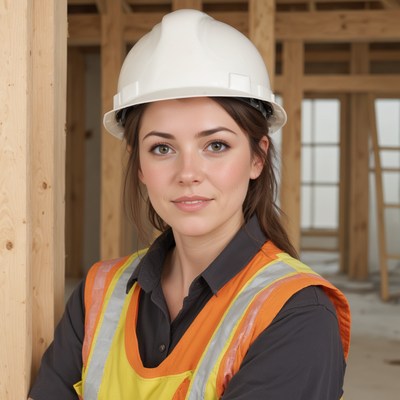 Female construction worker on jobsite