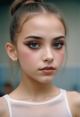 Young woman with makeup