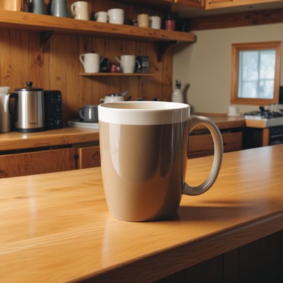Coffee mug on kitchen counter