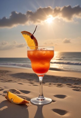 Sunset beach cocktail